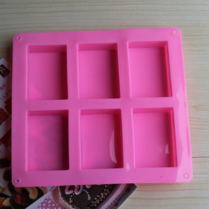 Moules à savon en silicone 6 cavités <span class=keywords><strong>maison</strong></span> forme carrée bricolage gâteau pain cuisson moules durables en gros - Product Image 4