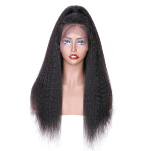 Peluca de Cabello Humano Indio Virgen Liso y Rizado Msbeauty, Pre-Depilada, con Frente de Encaje Suizo, Cutícula Alineada, Proveedor de Pelucas de Cabello Humano con Encaje - Product Image 1