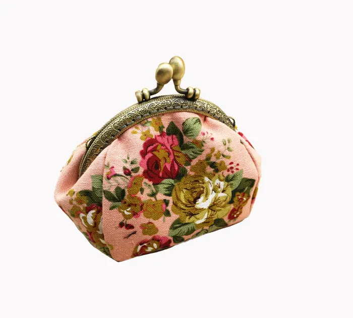 Großhandel Frauen Vintage-Stil Old Style Münz tasche Portal Kleine Brieftasche Blume Blumen Geldbörse Akzeptieren Custom ized