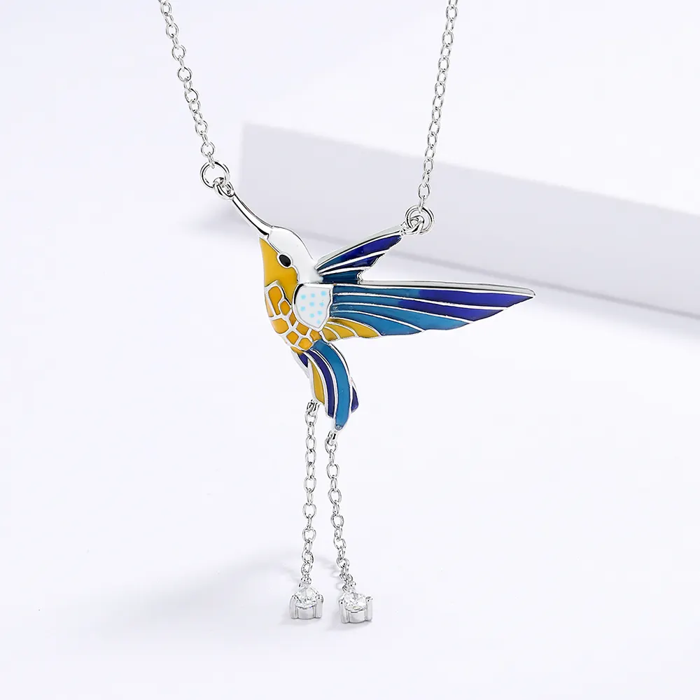 Trang Sức Epoxy KYNL0453 Sáng Tạo Hummingbird Mặt Dây Chuyền Vòng Cổ Xương Đòn Chuỗi Vòng Cổ Handmade Men Jewelry