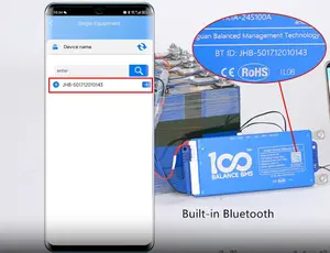 100A 8-24S WIFI bms משולבים עם איזון אקטיבי 1A ו-Bluetooth חכם BMS לשלט רחוק