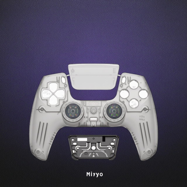 LUNA Redesigned Plastic Front Shell & Touchpad for Controller Replacement Clear Faceplate-Full Transparent Custom Mold Kit