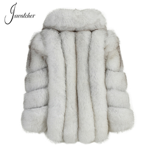 ที่มีคุณภาพสูงสีทึบ2022ผู้หญิงจริงฟ็อกซ์เสื้อขนสัตว์ที่มีฟ็อกซ์ปกขน - Product Image 3