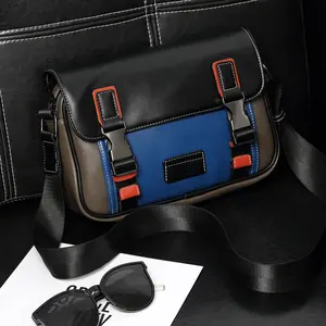 Fashion Patchwork Messenger Bag Luxury Brand Wide Strap Shoulder Crossbody Bags for Women Unisex Handbags and Purses Square Tote