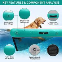 Offre Spéciale : Lit Flottant Épais en PVC Anti-Fuite, Facile à Gonfler, avec Rampe et Échelle pour Chiens, Idéal pour Piscine