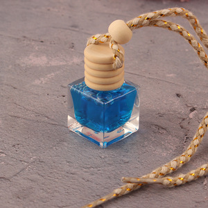 Colgante de botellas de Perfume de vidrio para coche, 7ml, 8ml, 9ml, 10ml, forma cuadrada, difusor de coche, botella de Perfume, difusor colgante vacío - Product Image 3