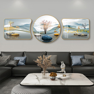 Salon Décoratif Lumière De Luxe Peinture Canapé Fond Simple Mural <span class=keywords><strong>Triptyque</strong></span> Mur Art - Product Image 1