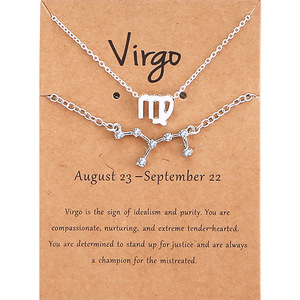 HOVANCI Set Personalizzato di Collana e Bracciale con Ciondolo Zodiacale in Oro, Segni Zodiacali Ariete Leone, Gioielli per Bambini e Donne - Product Image 2