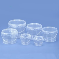 Seau en plastique cylindrique hermétique de qualité alimentaire vide pour l'emballage de confiture chaude, transparent, scellé, 500 ml avec couvercle