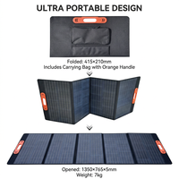 Panel Surya 200W 4-Fold Dual USB QC3.0 Type-C DC Anderson Output Tahan Air Efisiensi Tinggi Pengisi Daya Surya Mono Klip Buaya