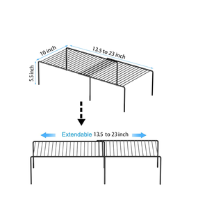 Set di 2 Organizzatori Espandibili per Armadietti da <span class=keywords><strong>Cucina</strong></span>, Ripiani Regolabili in Metallo per Dispensa, Portapiatti e Organizzatore per Stoviglie - Product Image 3