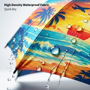 Hawaiian Palm Tree Design High-quality Durable Golf <b>Umbrella</b> Strong Windproof Waterproof Fiberglass Frame Large Rain <b>Umbrella</b> - Product Image 5