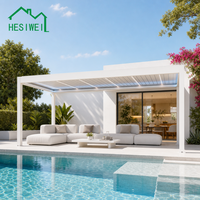 Pergola Bioclimatique HESIWEI à Toit Fixe, Mobilier de Jardin, Auvent de Luxe en Aluminium, Pergola Extérieure Personnalisée, Gazebo