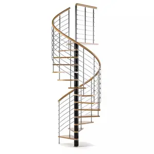 别墅螺旋楼梯套件价格室外室内楼梯黑色锻铁楼梯设计