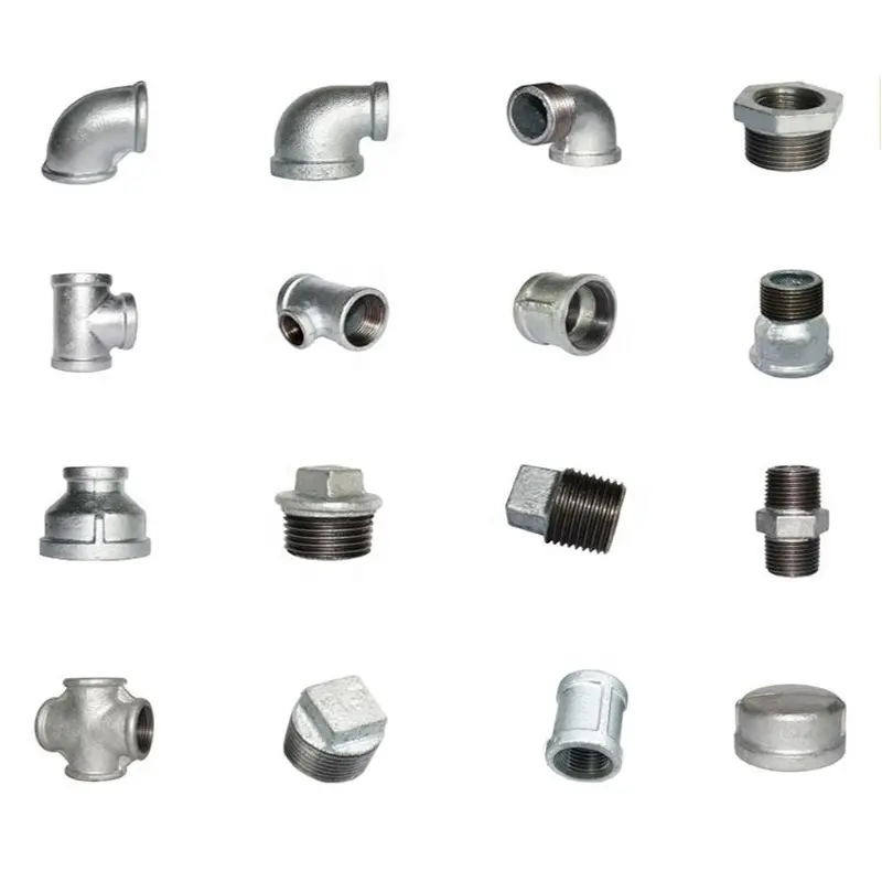 Galvanized steel BSP NPT threaded Malleable Iron Plumbing fire fighting Cast Black Iron Fittings