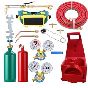 Portable <b>Welding</b> Torch Regulator <b>Kit</b> (Oxygen Cylinder, Acetylene Cylinder) <b>Welding</b> Tool Set - Product Image 5