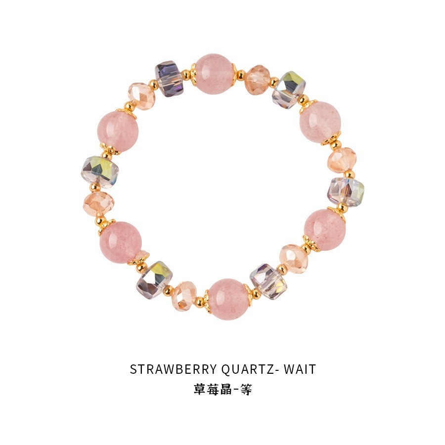 7 bracelets - cristal de fraise naturel