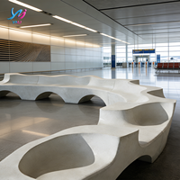 Banc de patio moderne en GRC, écologique, durable et résistant à l'eau, pour parcs et centres commerciaux, utilisation extérieure, marque YMJ, personnalisable