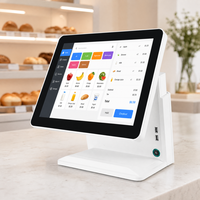 Terminal de point de vente à écran tactile capacitif 15,6 pouces tout-en-un, caisse enregistreuse Intel I3 8 Go 128 Go SSD Windows Blanc JSJ62K Wi-Fi 6 1366x768