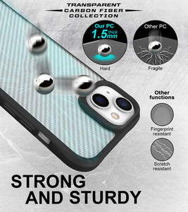 Custodia per <span class=keywords><strong>iPhone</strong></span> 14 Plus 13 12 <span class=keywords><strong>11</strong></span> 15 <span class=keywords><strong>Pro</strong></span> Max in Fibra di Carbonio Bianca, Antiurto, Ultra Sottile, <span class=keywords><strong>Nera</strong></span>, Protettiva - Product Image 3