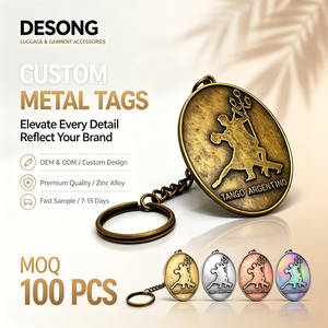 Fashion Metal Custom Logo <b>Labels</b> Private <b>Name</b> Brand Tags Sew-on Metal Badges Suitable for Clothing, Purses and Backpacks - Product Image 1