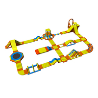 Parc aquatique gonflable commercial en PVC avec clôture de saut pour enfants et adultes, équipement de loisirs d'été à louer