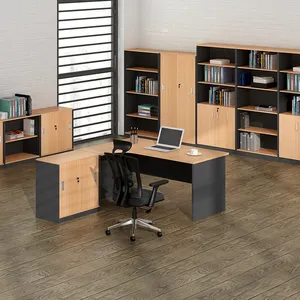 热卖简约设计现代木制办公桌，带三个侧抽屉