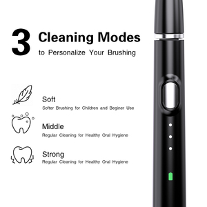 Brosse à Dents Électrique Fine Rechargeable pour Adultes, 3 Modes de Brossage, Minuteur 2 Minutes, Noire Blanche, Voyage, Remplacement de Batterie - Product Image 5