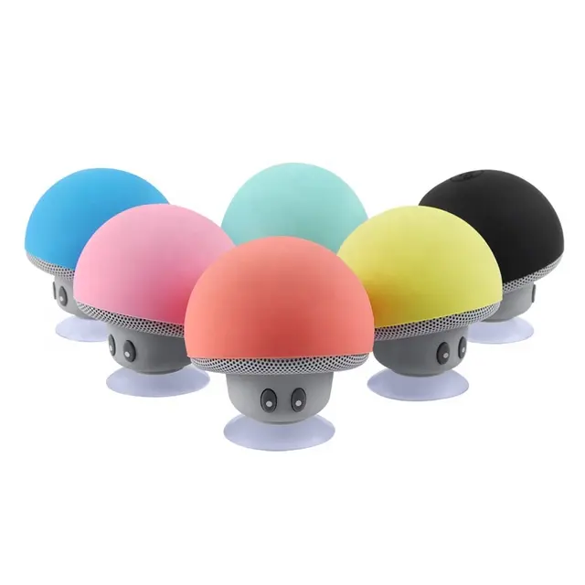 Cute Portable Shower Mushrooms Sucker Waterproof Wireless Speaker Mobile Phone Car Mini Speaker