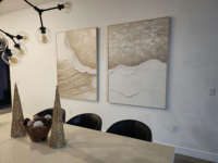 Peinture à l'huile abstraite texturée effet terreux, diptyque sur toile luxueuse pour décoration moderne, art mural fait main, toile murale décorative
