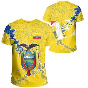 Camiseta <span class=keywords><strong>de</strong></span> Poliéster Personalizada al por Mayor en <span class=keywords><strong>Ecuador</strong></span>, Venta Caliente, con Bandera Nacional <span class=keywords><strong>de</strong></span> Lujo Unisex, Promocional - Product Image 4