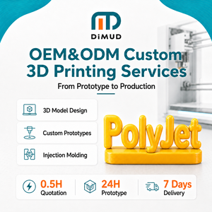 Service d'impression 3D en résine PolyJet rigide transparente type caoutchouc, prototypes multi-matériaux, échantillons de pièces colorées - Product Image 1