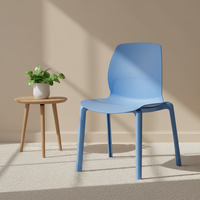 Chaises de salle à manger modernes du milieu du siècle avec pieds en métal, imperméables et empilables pour la maison, l'école et l'extérieur