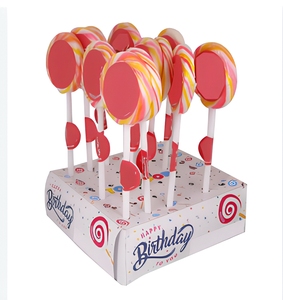 Présentoir en carton personnalisé avec logo pour sucettes et cake pops, boîte de comptoir en papier imprimé en couleur pour confiserie et fêtes - Product Image 5