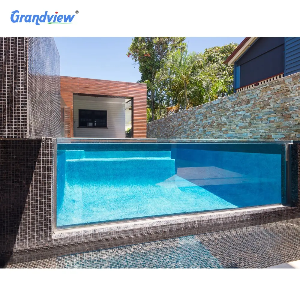 Piscina acrílica de vidro acrílico para piscina, piscina acrílica de vidro personalizado, grande e super