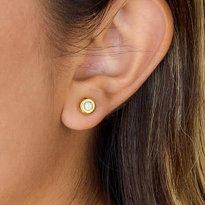 Conjuntos de Joyería Minimalistas de Moda, Chapados en Oro de 18k PVD, Acero Inoxidable, Diseño Pequeño, Antideslustre, Juego de Aretes y Collar para Regalo - Product Image 2