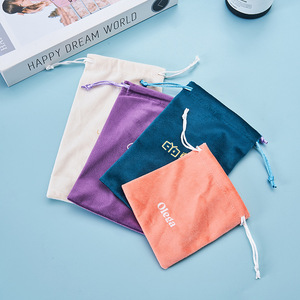 Custom Logo Soft Velvet Drawstring Pouch Gift Bags Drawstring Jewelry Pouches for <b>Candy</b> Wedding Favors - Product Image 3