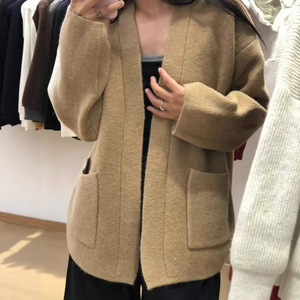 JAC22 A2300 <span class=keywords><strong>Cardigan</strong></span> en tricot élégant et tendance pour femme, ample, doux, haut de gamme, polyvalent, long, anti-boulochage - Product Image 1