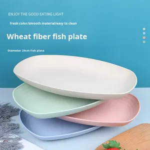 ชุดจานอาหารสำหรับงานเลี้ยงอาหารค่ำแบบทันสมัยทำจากฟางข้าวสาลีทรงสี่เหลี่ยมหนาสำหรับ<span class=keywords><strong>ปลา</strong></span>นึ่ง - Product Image 2