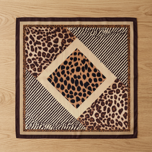Leopard Print Summer Square Silk Scarf Hijab Shawl Fashion Accessory for Women - Product Image 3