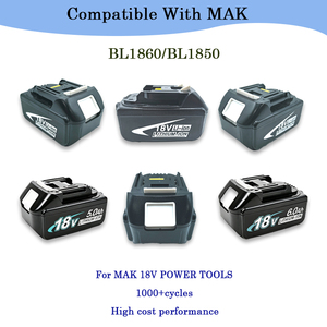 18V/5Ah BL1860/BL1850 电源电池，兼容 MAK 电钻、冲击起子和电锤 - Product Image 1
