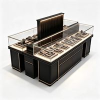 Moderne Luxus-Glasvitrine mit LED-Beleuchtung, Robuster Edelstahl-Schmucktresen für Uhren- und Juweliergeschäfte
