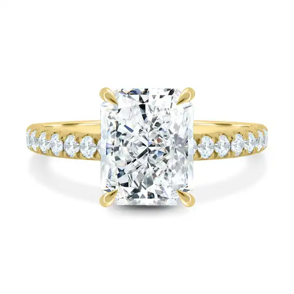 Forma radiante diamante singolo pietra anello di fidanzamento 18k oro 2.8ct solitario laboratorio sviluppato gioielli con diamanti direttamente dal produttore