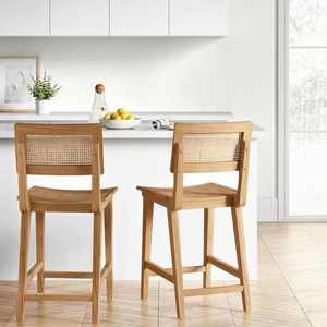 <span class=keywords><strong>Chaise</strong></span> <span class=keywords><strong>en</strong></span> <span class=keywords><strong>bois</strong></span> MORE DESIGN pour café, restaurant, <span class=keywords><strong>bar</strong></span>, cuisine, <span class=keywords><strong>avec</strong></span> coussin blanc et <span class=keywords><strong>accoudoirs</strong></span>, pour comptoir haut - Product Image 3