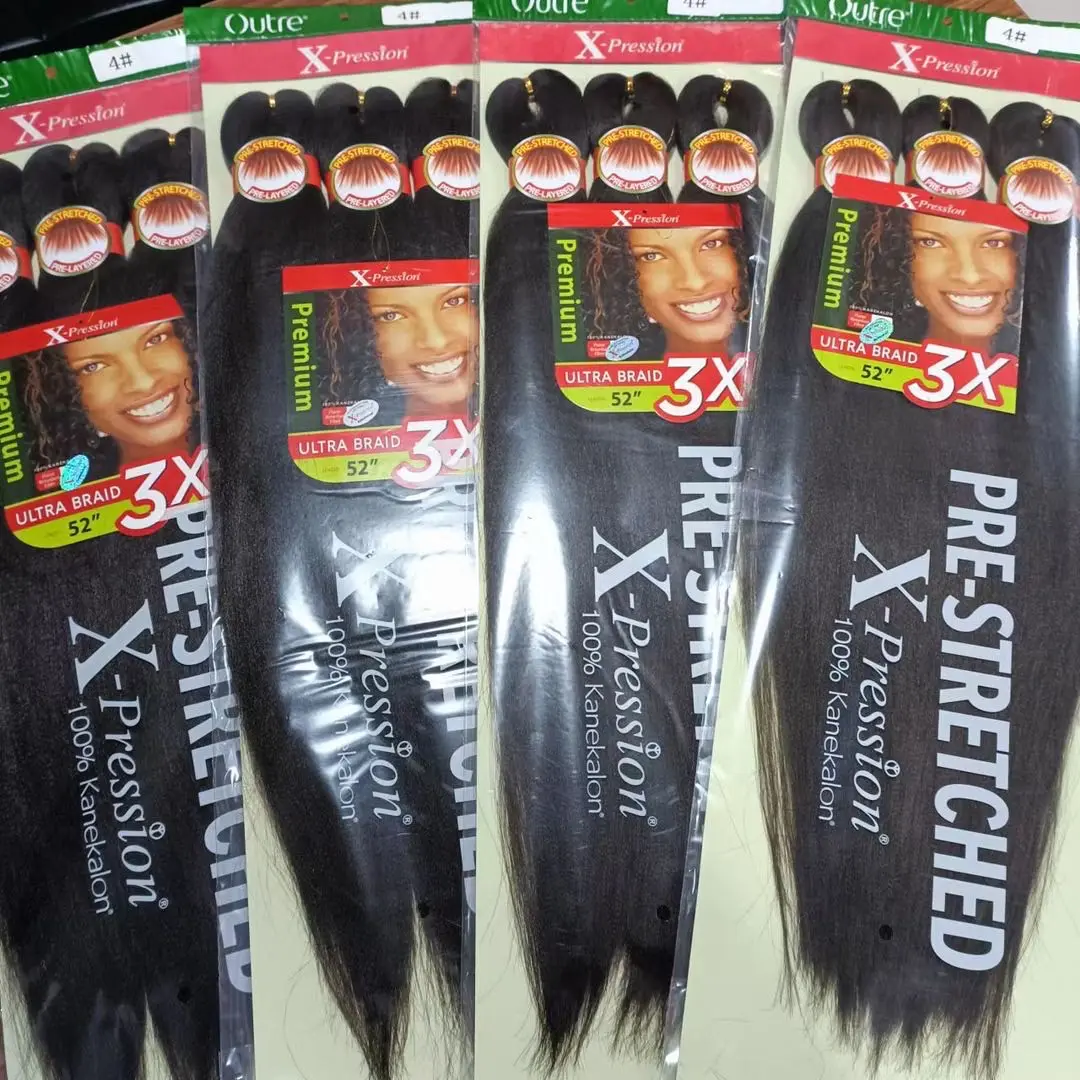 Fujia wholesale 3 pack pre stretched braiding bundles hair wholesale hot water braids in bundles buy bulk