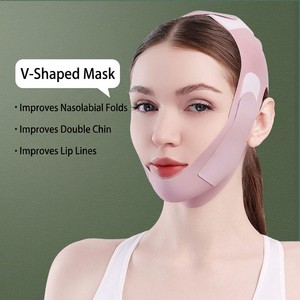 Maschera a compressione V-Line <span class=keywords><strong>per</strong></span> il viso, cinghia lifting nasolabiale, riduttore di doppio mento, bendaggio snellente completo <span class=keywords><strong>per</strong></span> il viso, <span class=keywords><strong>per</strong></span> <span class=keywords><strong>dormire</strong></span>, 1 anno - Product Image 2