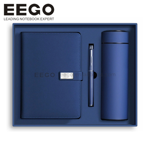 מתנות יוקרה לקידום מכירות בסיטונאות, מחברת עסקית, מחברת ניתנת להתאמה אישית, סט מתנה של תרמוס עם עט ובקבוק - Product Image 4