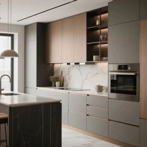 Vente directe d'usine de meubles de cuisine modernes et d'ensembles d'armoires avec des designs personnalisables à des prix avantageux - Product Image 1