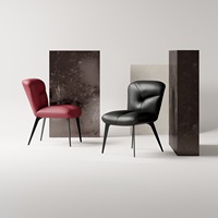 Moderner Schwarzer Stahl-Esszimmerstuhl mit Langlebiger Wasserdichter Weicher Rückenlehne und Starken Beinen für Heim, Restaurant, Hotel, Möbel und Dekoration