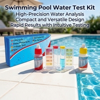 Kit de test d'eau de piscine en plastique, comprimés de test d'eau DPD Phénol Rouge, kit de test de pH et de chlore pour applications piscinales